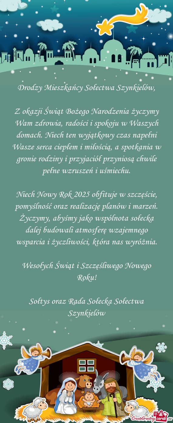 Drodzy Mieszkańcy Sołectwa Szynkielów