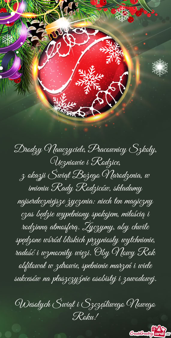 Drodzy Nauczyciele, Pracownicy Szkoły, Uczniowie i Rodzice