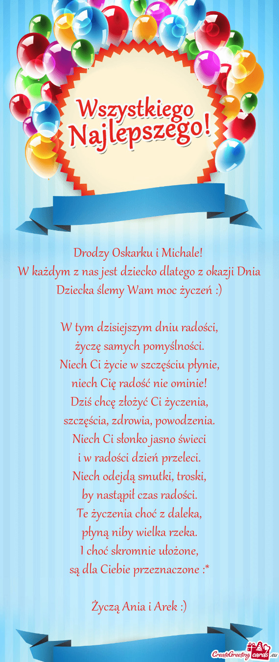 Drodzy Oskarku i Michale