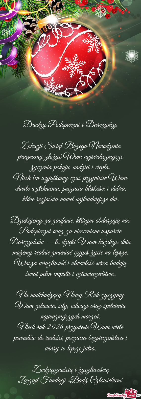 Drodzy Podopieczni i Darczyńcy