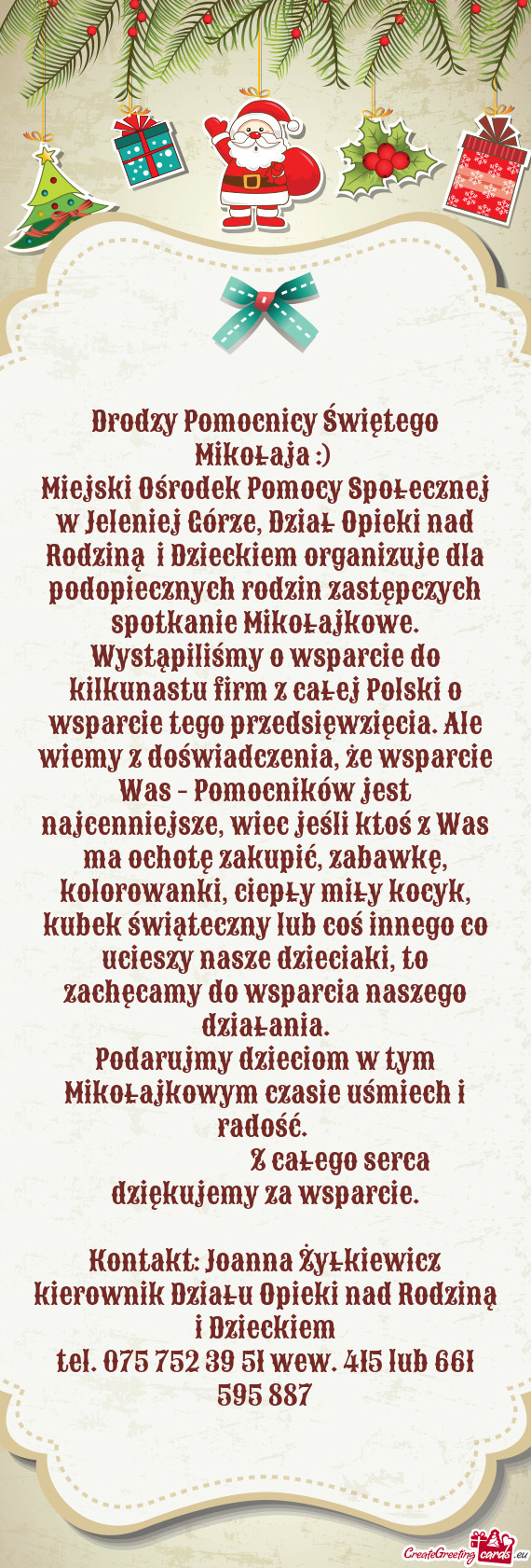 Drodzy Pomocnicy Świętego Mikołaja :)