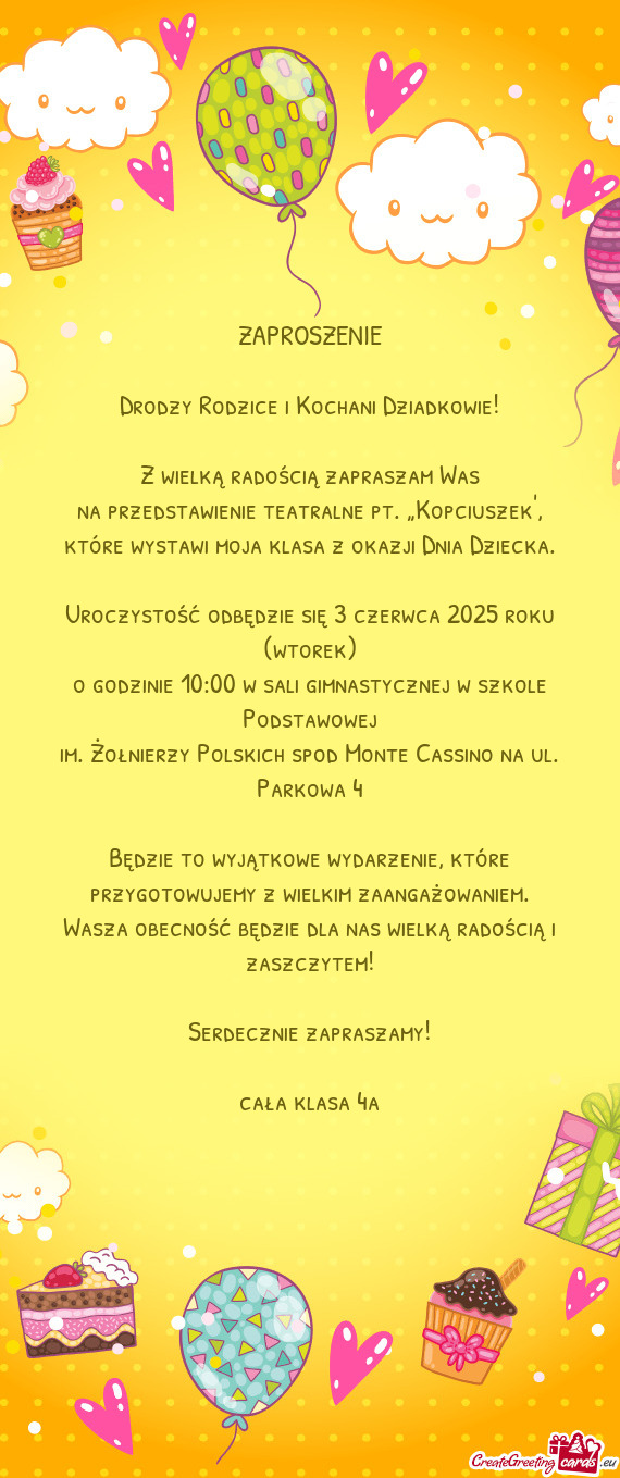 Drodzy Rodzice i Kochani Dziadkowie