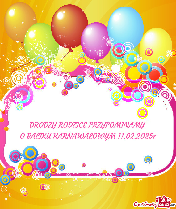 DRODZY RODZICE PRZYPOMINAMY