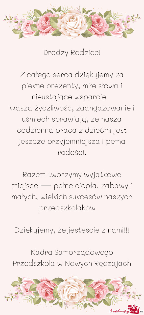 🌸 Drodzy Rodzice! 🌸