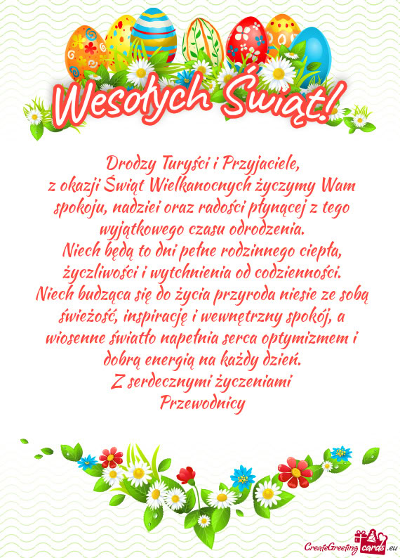 Drodzy Turyści i Przyjaciele