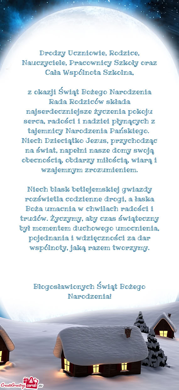 Drodzy Uczniowie, Rodzice, Nauczyciele, Pracownicy Szkoły oraz Cała Wspólnota Szkolna