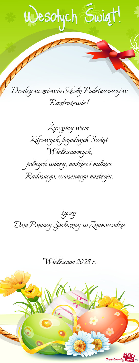 Drodzy uczniowie Szkoły Podstawowej w Rozdrażewie