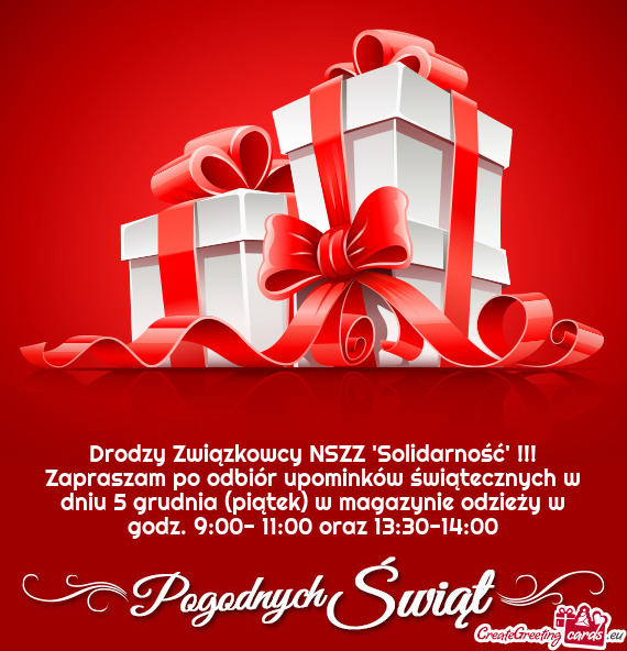 Drodzy Związkowcy NSZZ 