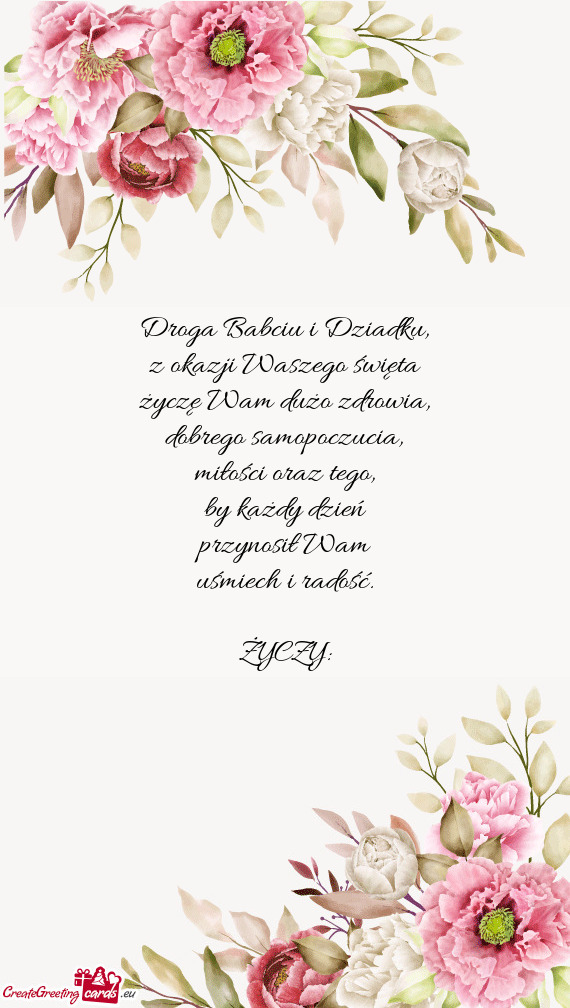 Droga Babciu i Dziadku