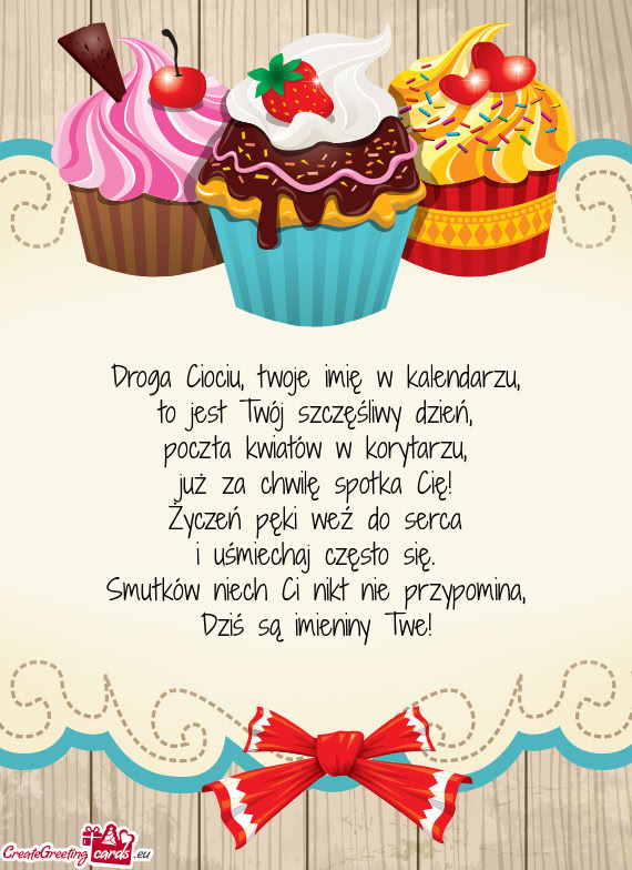 Droga Ciociu, twoje imię w kalendarzu