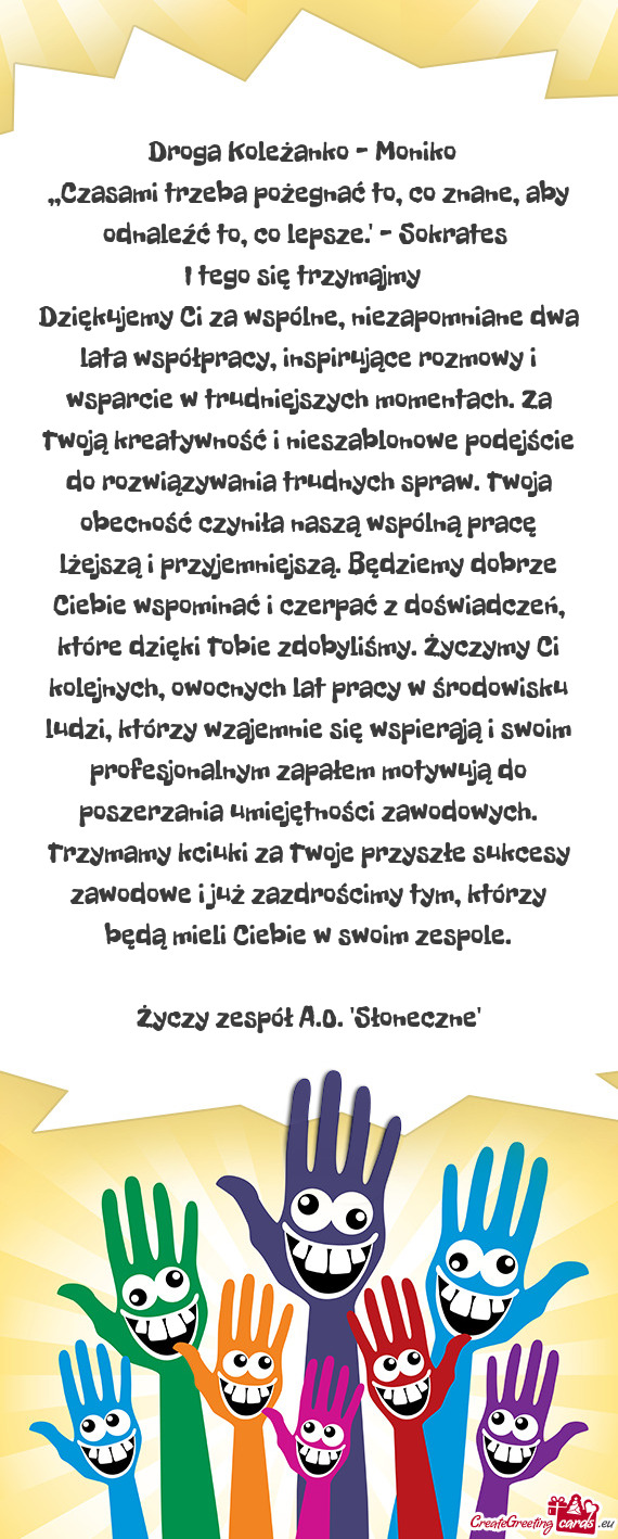 Droga Koleżanko – Moniko 