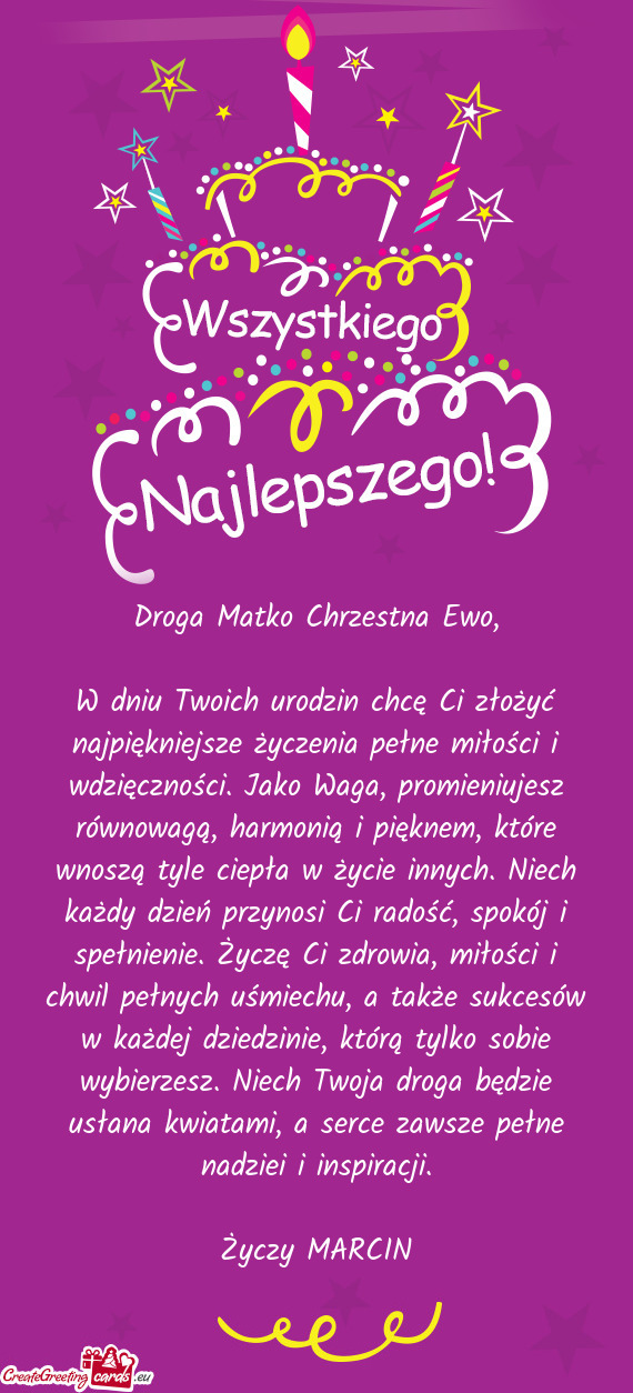 Droga Matko Chrzestna Ewo