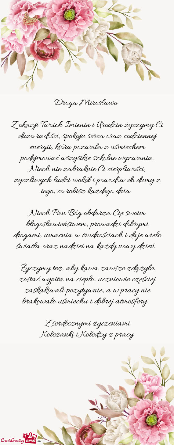 Droga Mirosławo 🌸