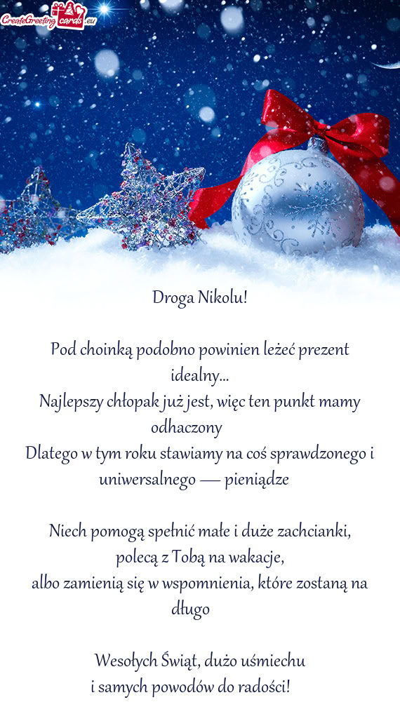 🎄 Droga Nikolu! 🎄
