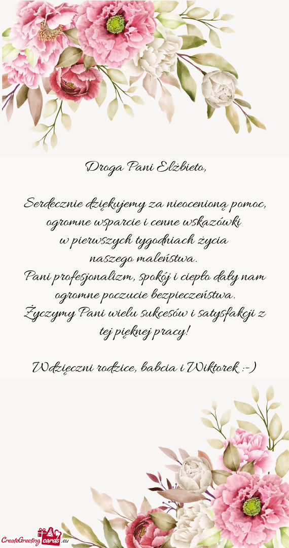 Droga Pani Elżbieto