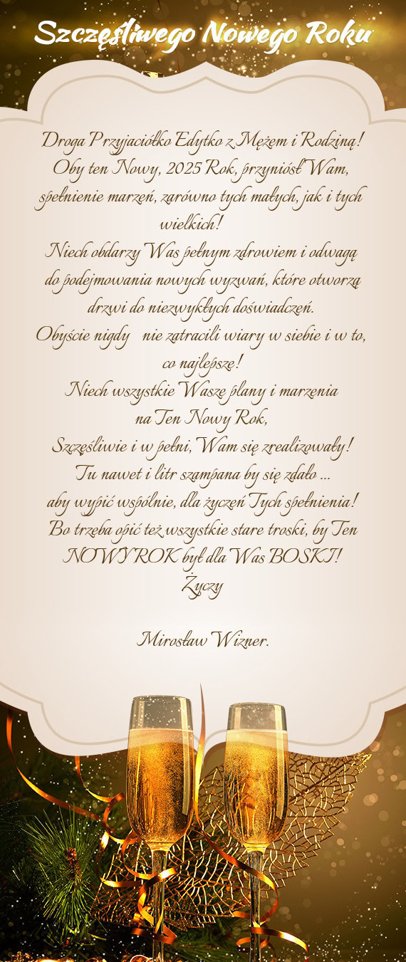 Droga Przyjaciółko Edytko z Mężem i Rodziną