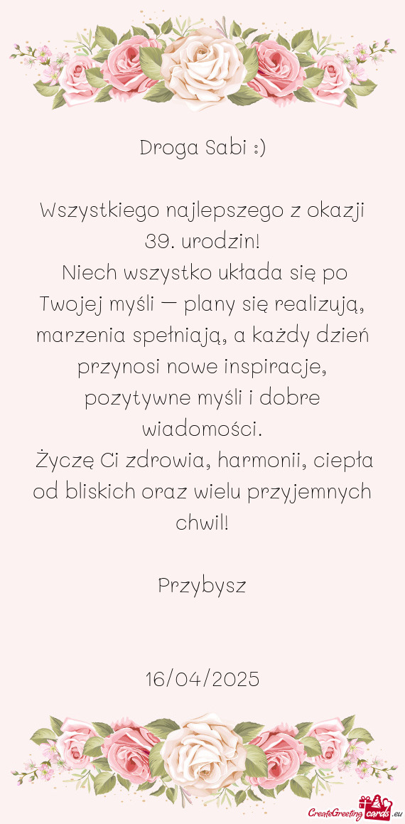 Droga Sabi :)