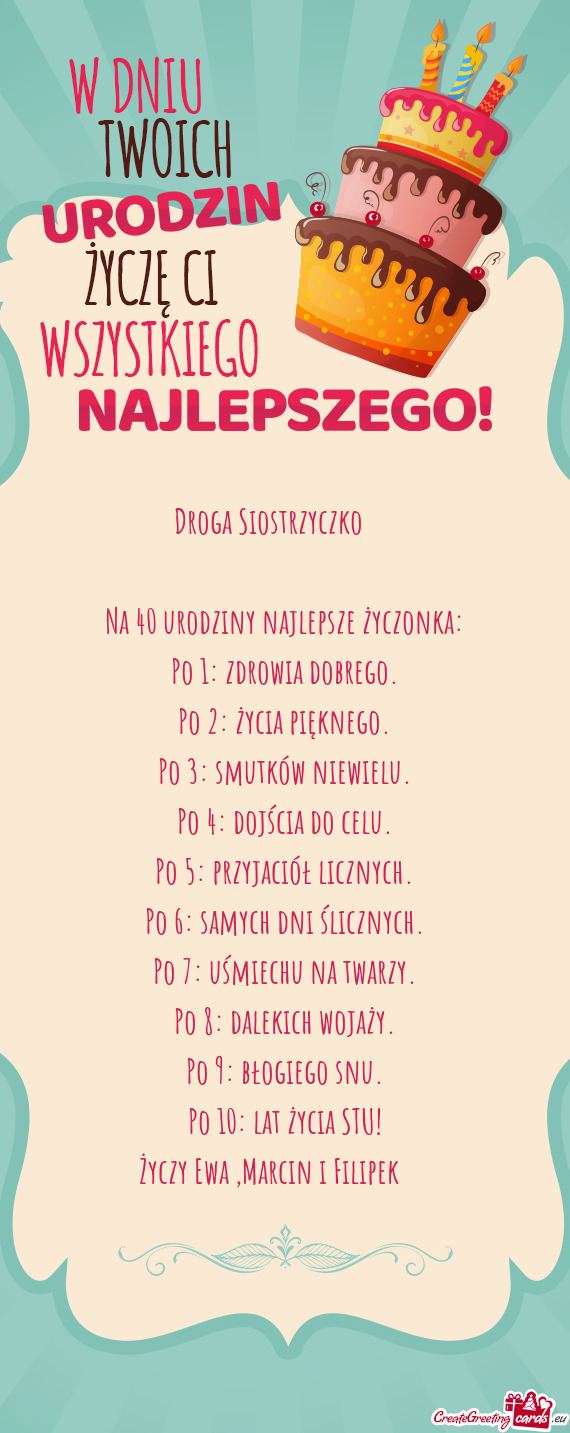 Droga Siostrzyczko ❣️