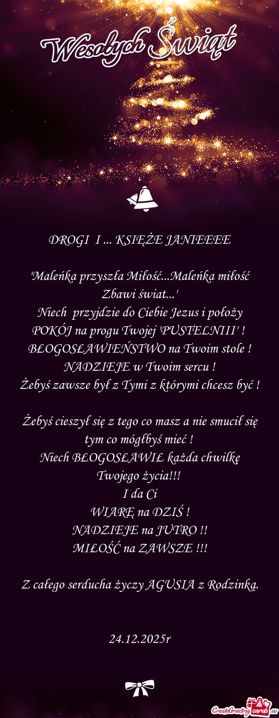 DROGI I ... KSIĘŻE JANIEEEE