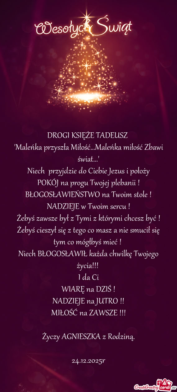 DROGI KSIĘŻE TADEUSZ