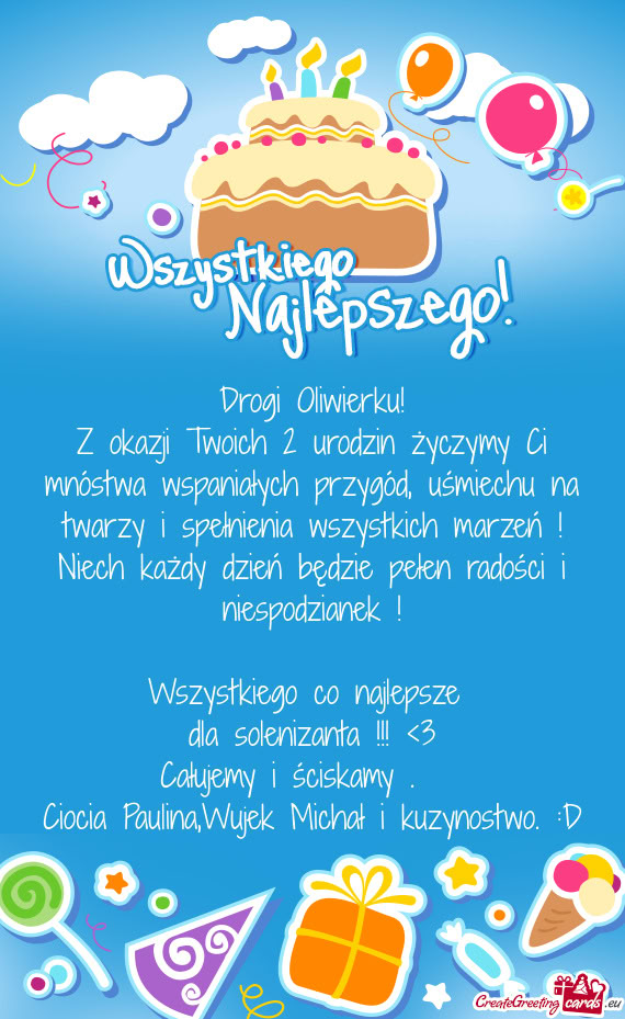 Drogi Oliwierku