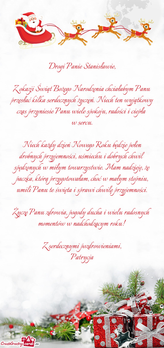 Drogi Panie Stanisławie