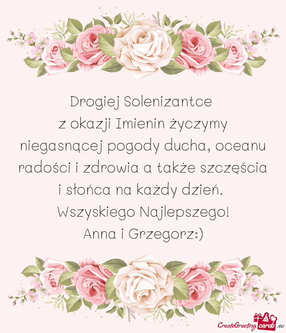 Drogiej Solenizantce