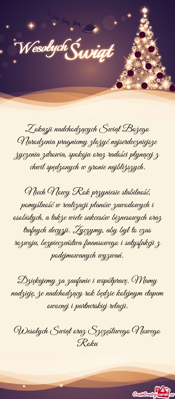 Drowia, spokoju oraz radości płynącej z chwil spędzonych w gronie najbliższych