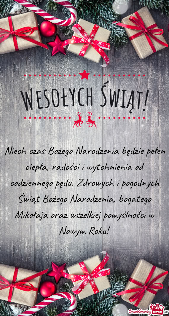 Drowych i pogodnych Świąt Bożego Narodzenia, bogatego Mikołaja oraz wszelkiej pomyślności w No