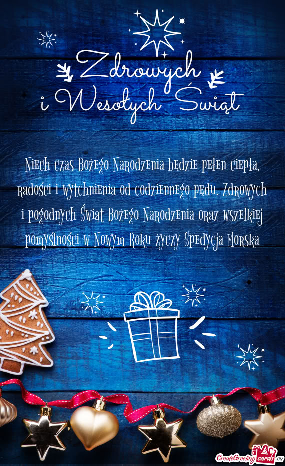 Drowych i pogodnych Świąt Bożego Narodzenia oraz wszelkiej pomyślności w Nowym Roku Sped