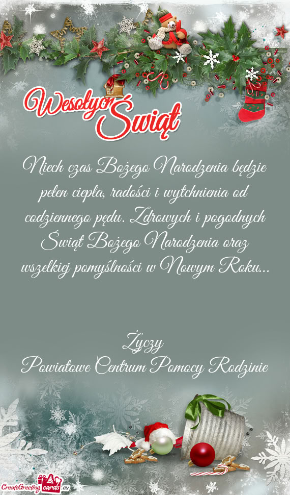Drowych i pogodnych Świąt Bożego Narodzenia oraz wszelkiej pomyślności w Nowym Roku…