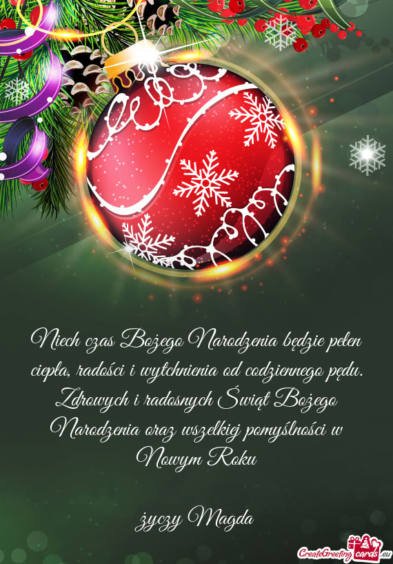 Drowych i radosnych Świąt Bożego Narodzenia oraz wszelkiej pomyślności w Nowym Roku