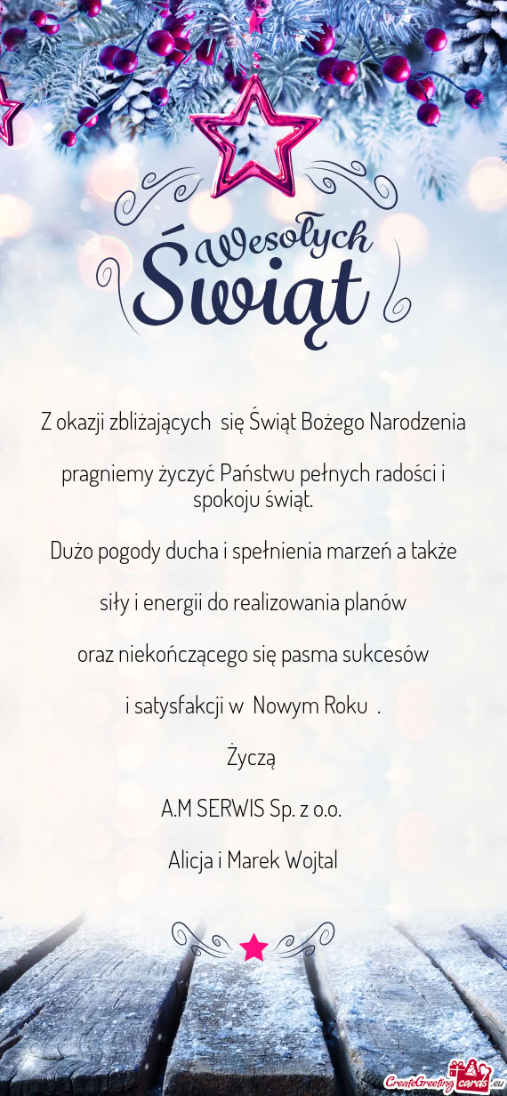 Dużo pogody ducha i spełnienia marzeń a także