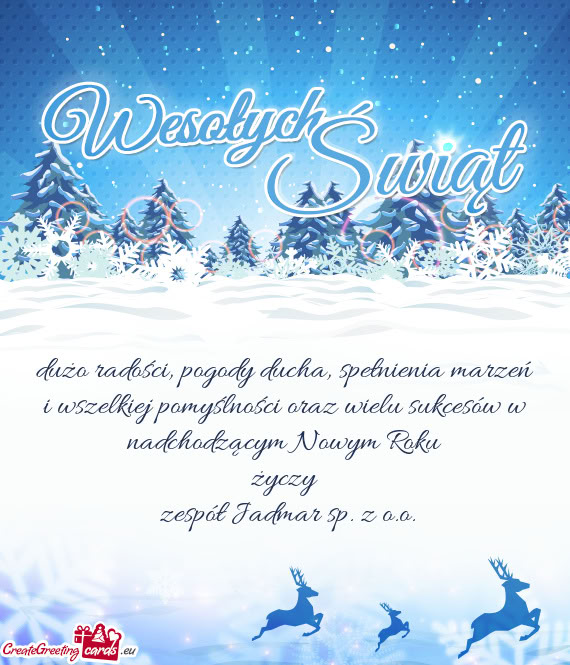 Dużo radości, pogody ducha, spełnienia marzeń i wszelkiej pomyślności oraz wielu sukcesów w n