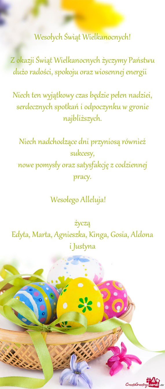 Dużo radości, spokoju oraz wiosennej energii 🌸