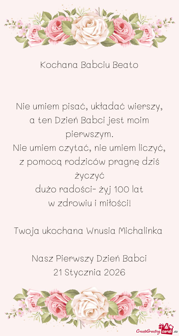 Dużo radości- żyj 100 lat
