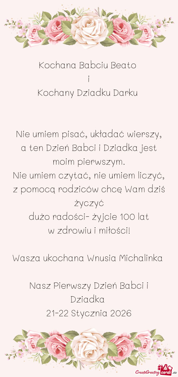 Dużo radości- żyjcie 100 lat