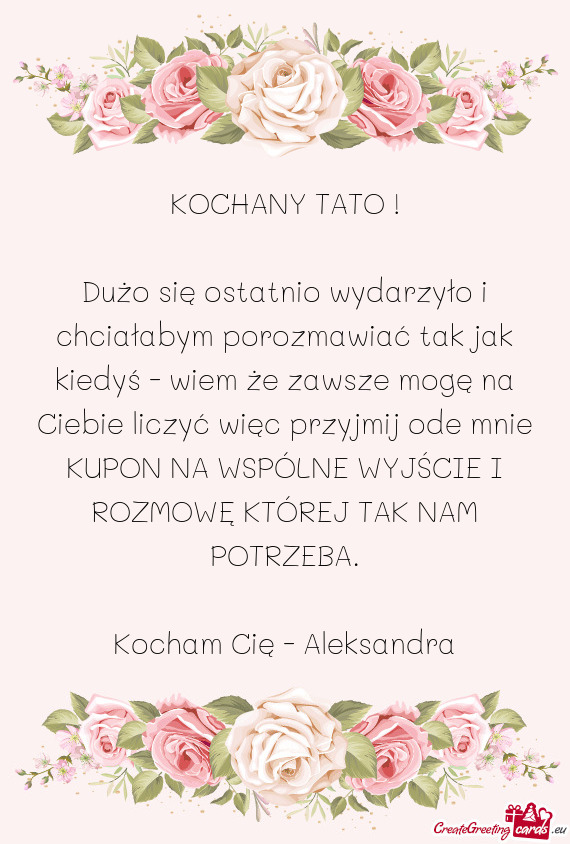 Dużo się ostatnio wydarzyło i chciałabym porozmawiać tak jak kiedyś - wiem że zawsze mogę na
