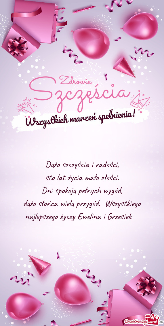 Dużo słońca wielu przygód. Wszystkiego najlepszego Ewelina i Grzesiek 😊