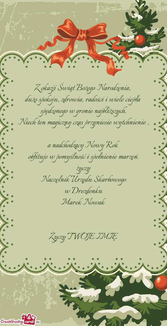 Dużo spokoju, zdrowia, radości i wiele ciepła