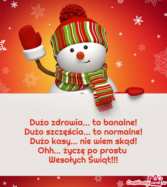 Dużo szczęścia... to normalne