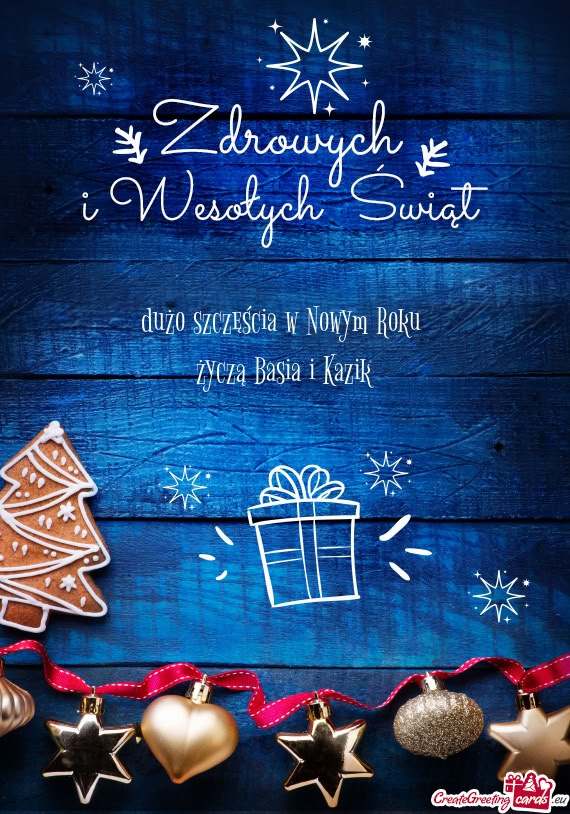 Dużo szczęścia w Nowym Roku życzą Basia i Kazik
