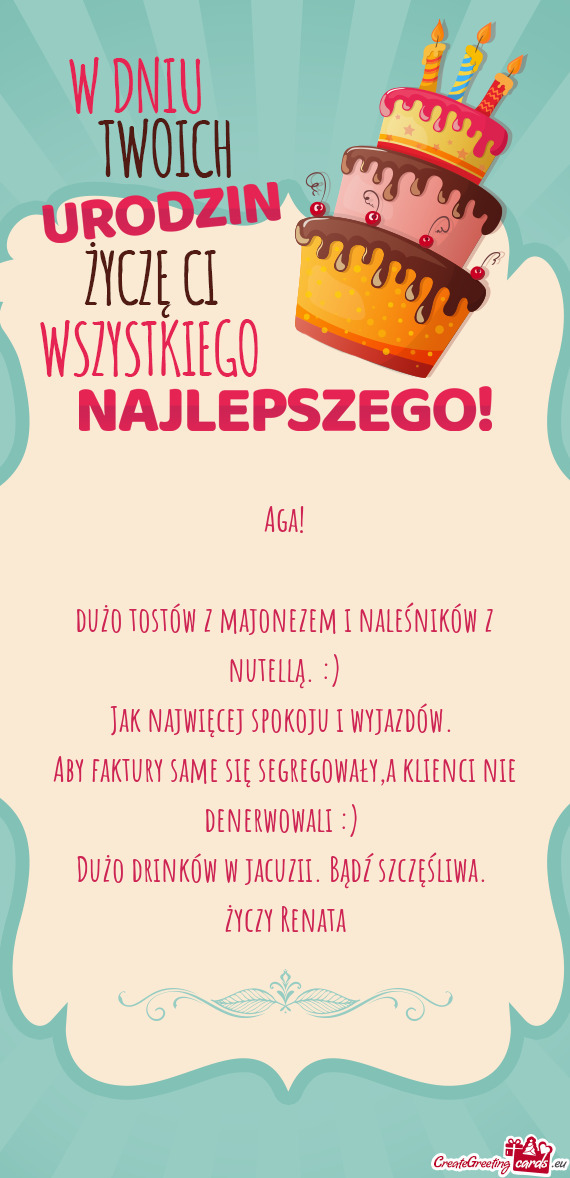 Dużo tostów z majonezem i naleśników z nutellą. :)