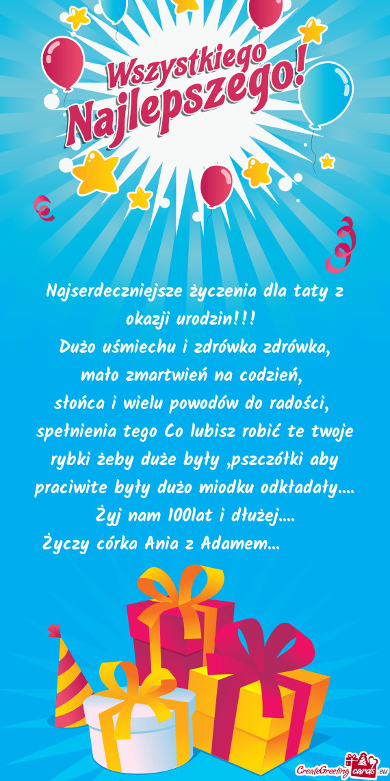 Dużo uśmiechu i zdrówka zdrówka