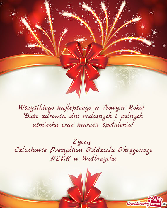 Dużo zdrowia, dni radosnych i pełnych uśmiechu oraz marzeń spełnienia