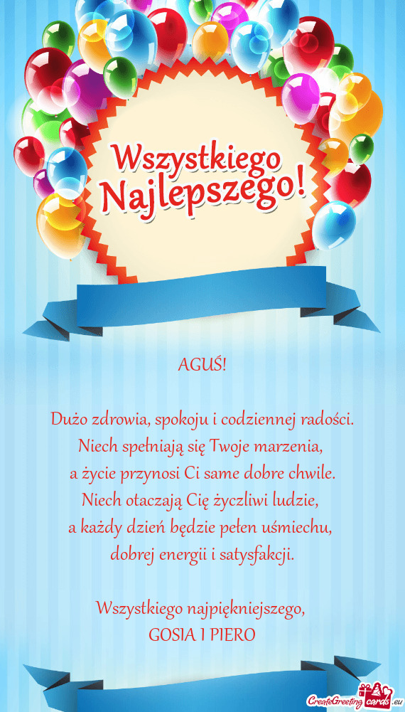 Dużo zdrowia, spokoju i codziennej radości