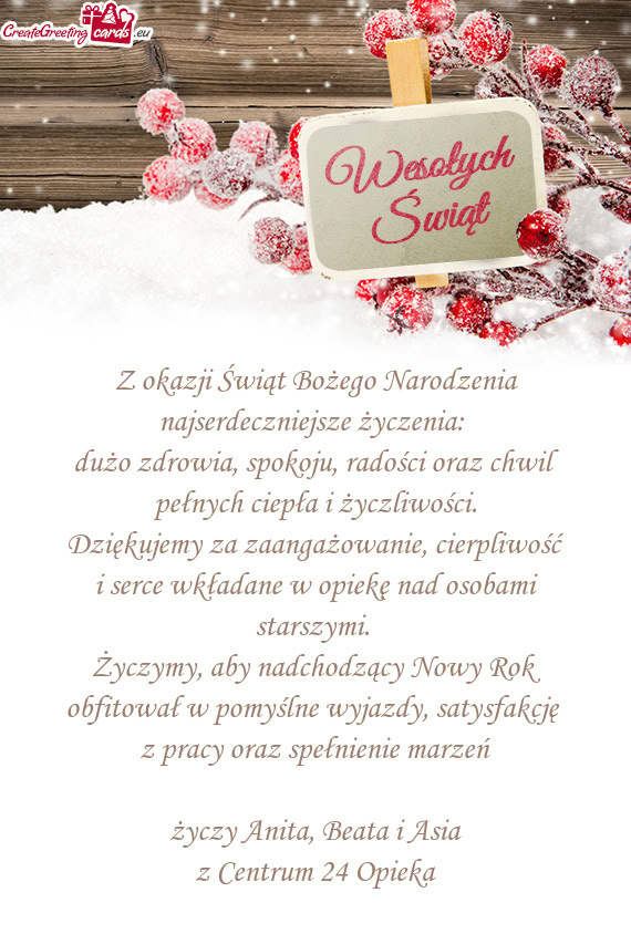 Dużo zdrowia, spokoju, radości oraz chwil pełnych ciepła i życzliwości