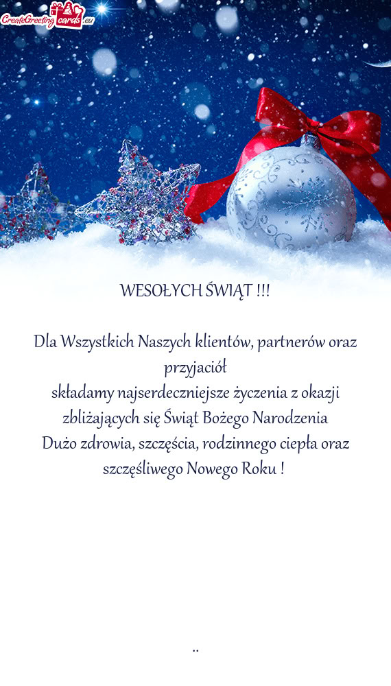 Dużo zdrowia, szczęścia, rodzinnego ciepła oraz szczęśliwego Nowego Roku