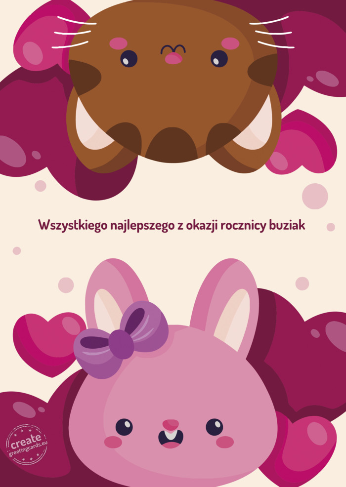 Dwa kotki: Wszystkiego najlepszego z okazji rocznicy buziak