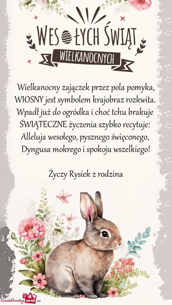 Dyngusa mokrego i spokoju wszelkiego! Rysiek z rodzina